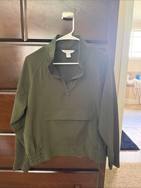 Athleta Olive Green Half-Zip Utility Jacket